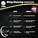 New Heated Steering Wheel Cover with Bling Bling Crystal Rhinestones,12V Car Plug, Universal Fit 15 Inch Anti-Slip Wheel Protector for Women Girls,Black