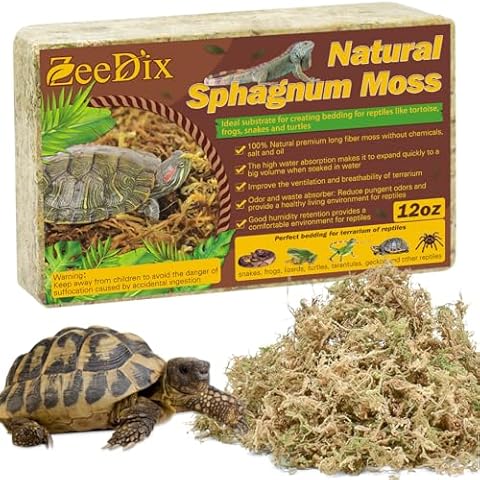 ZeeDix 12OZ Sphagnum Moss for Reptiles, 20QT Premium Dried Moss for Terrarium Long Fibered Leopard Gecko Moss Natural Sphagnum Peat Moss Bedding for Frogs Anoles Snake Turtle Plants Cover