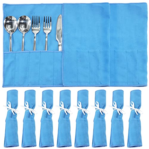 ikaufen 8/10Pcs Silver Storage Bags Anti Tarnish Flannel Silver Protector Bags Blue Holder for Silverware Flatware Storage Organizer Silver Storage Cloth White Ribbon for Kitchen Utensils (10 Pcs) ikaufen 8/10Pcs Silver Storage Bags Anti Tarnish Flannel Silver Protector Bags Blue Holder for Silverware Flatware Storage Organizer Silver Storage Cloth White Ribbon for Kitchen Utensils (10 Pcs)