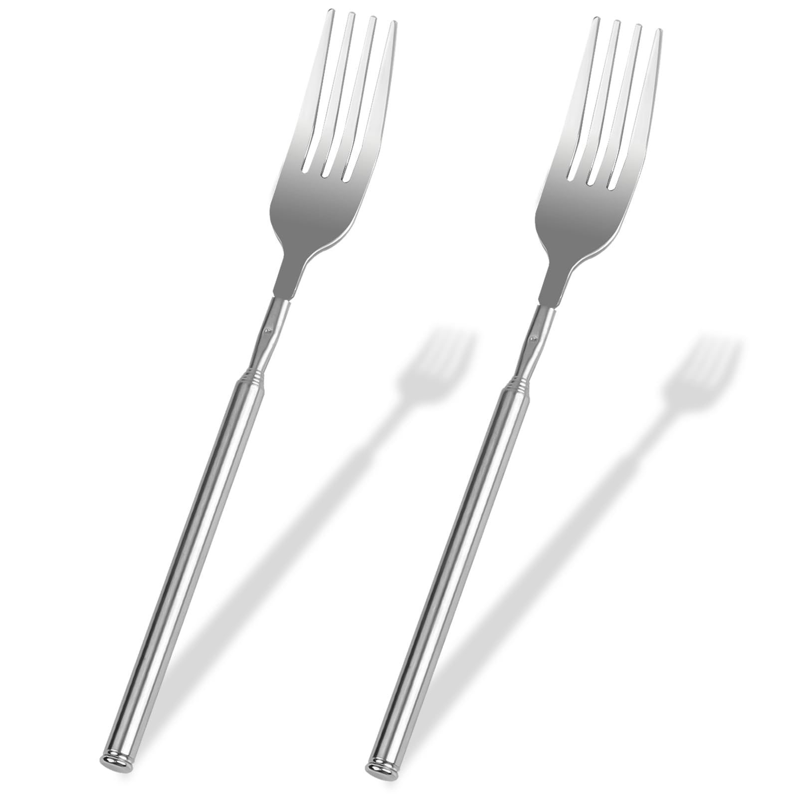 LLMSIX 2pcs Extendable Fork, Stainless Steel Extendable Fork Prank