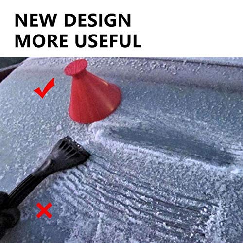 Yoruii Ice Scraper Magic Funnel Snow Removal Tool Round Windshield Cone-Shaped Car Windshield Snow Scraper (Blue 3Pack)