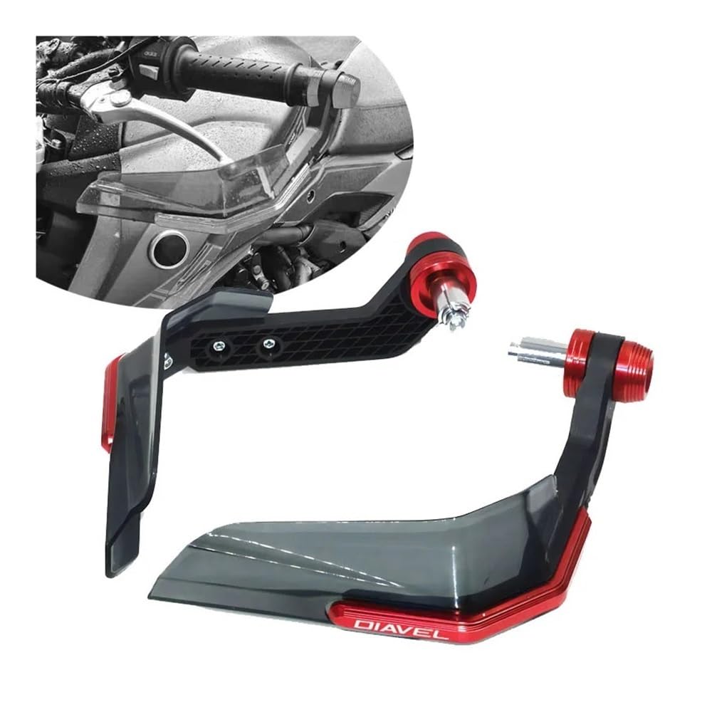 HAUINVC Hand Guards for Du& Diavel XDiavel 1260S V2 V4 Motorcycle Handguard Shield Hand Guard Protector Windshield Protection Hand Guards Protector(NO Logo Red)