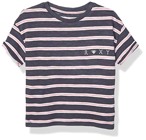Roxy Girls' Big Look Alive Tee, Turbulence Sporty Stripes Heather, 8