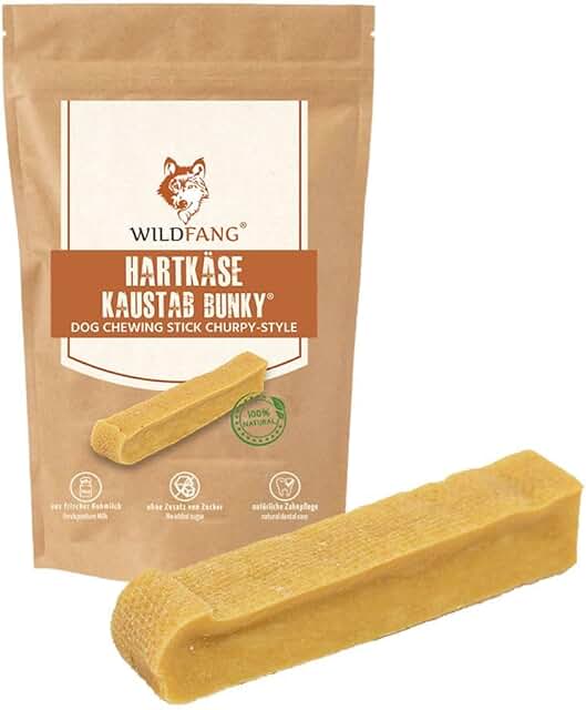 Wildfang® Yak Kaustab Hund – Natürlicher Kaukäse vom Himalaya – Kauspaß für alle Hundegrößen und Welpen – Käseknochen für Hunde – Kauknochen zur Zahnpflege – Käseknochen - 1er Pack - Gr. S: 70-80 g product image