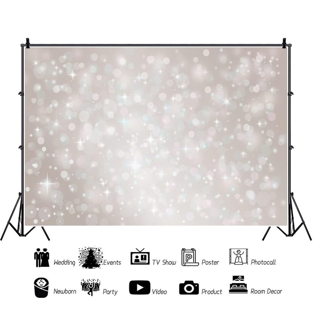 YongFoto 4,5x3m Vinile Sfondo Fotografico Bokeh Halos Glitter Paillettes Sparkle Spot Romantico Fondale Foto Festa Bambini Boby Nozze Adulto Partito Studio Fotografico Puntelli