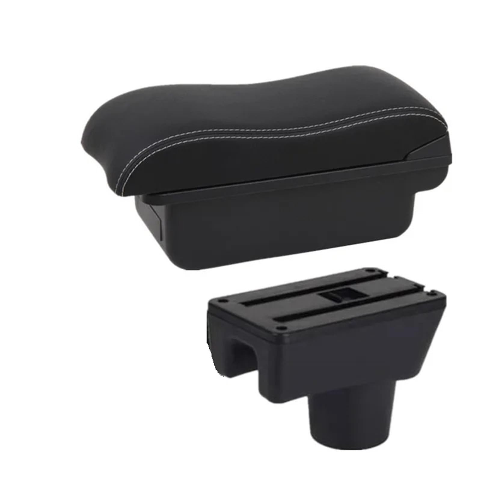 Hguvsjd Armrest Box For Mitsubishi For Attrage For Mirage For Space For Star Armrest Storage Box Retrofit Accessories Car Armrests(A Black white NO USB)
