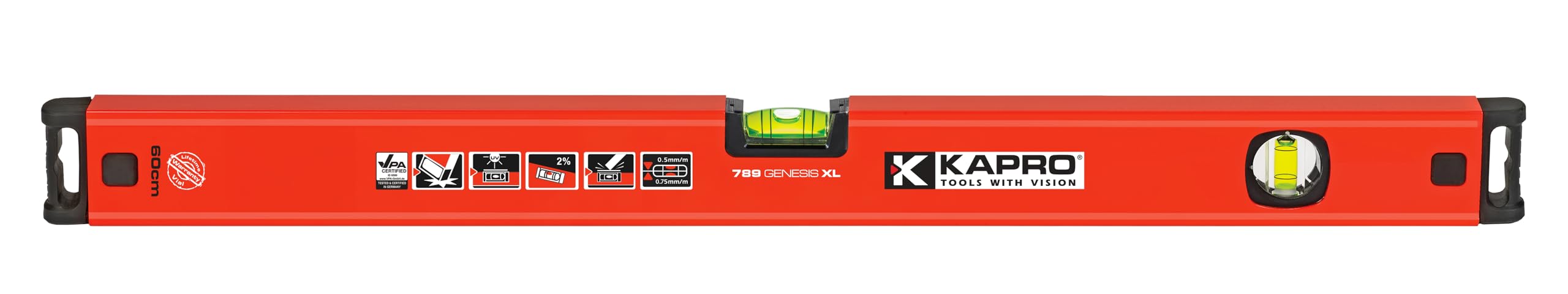 Kapro Genesis Box Niveau avec Plumb Site, 24" Length, Red, 1