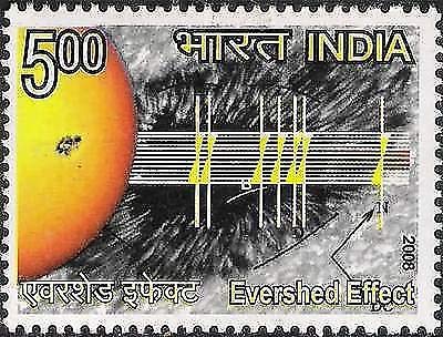 India 2008 Discovery of Evershed Effect Sunspot Astronomy Stamp Stampbazar