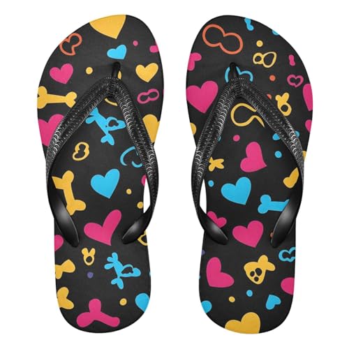 Colorful Hearts5 Flip Flop Beach Summer Casual Sandal for Women & Men Shower Shoes 20860585