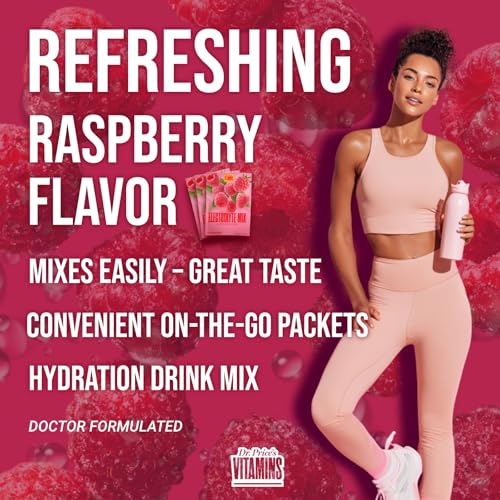 Image of Dr. Price's Electrolytes Hydration Powder Packets - Raspberry, 30 Packs | Sugar Free Electrolyte Drink Mix, 72+ Trace Minerals, Manganese | Keto Electrolytes, Vegan, Doctor-Formulated, Made in USA