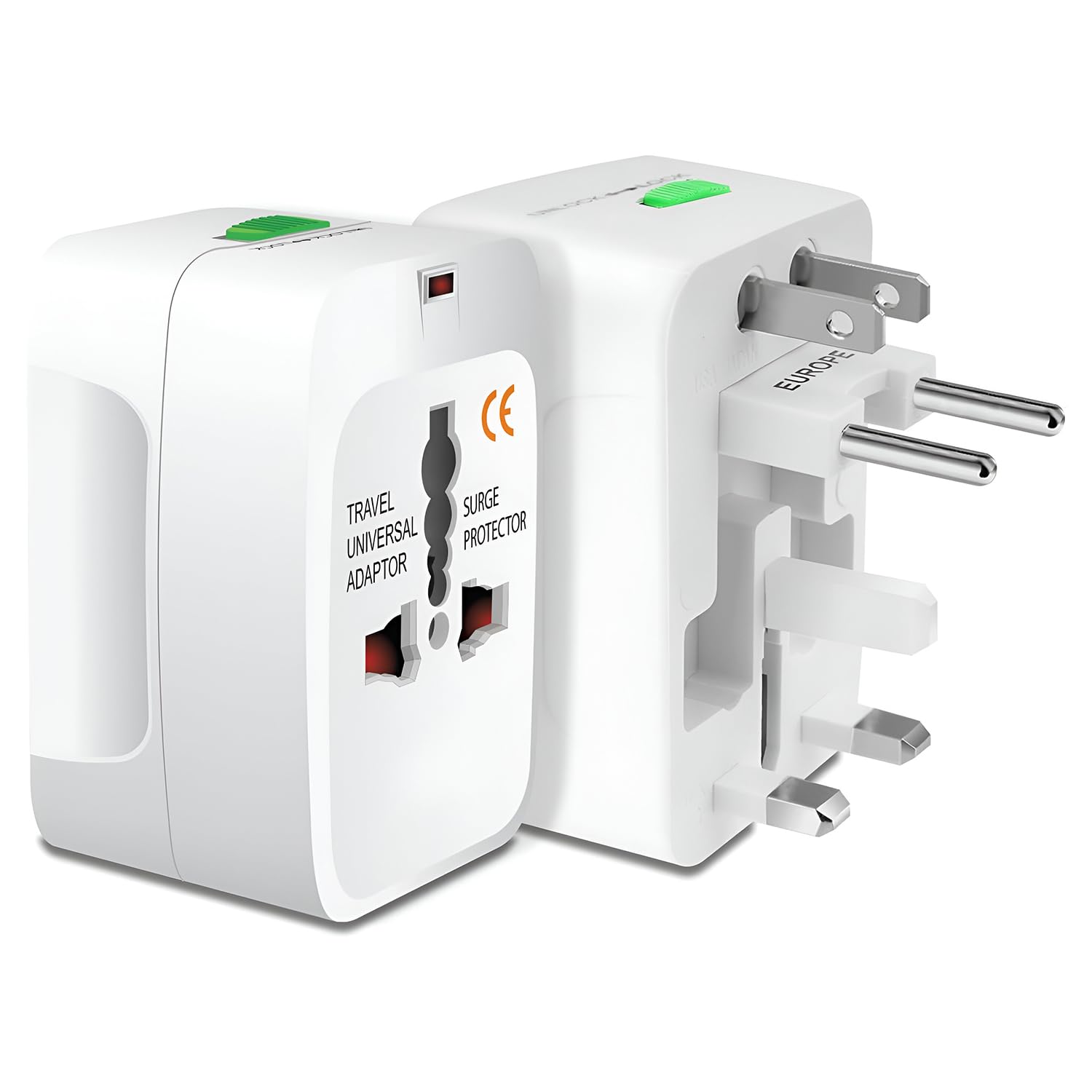 GIGAWATTS Universal Travel Adapter with All in one Multipurpose Power Plug Portable International Travelling 150+ Countries for Phone Camera Laptop (Pack of 1, White)