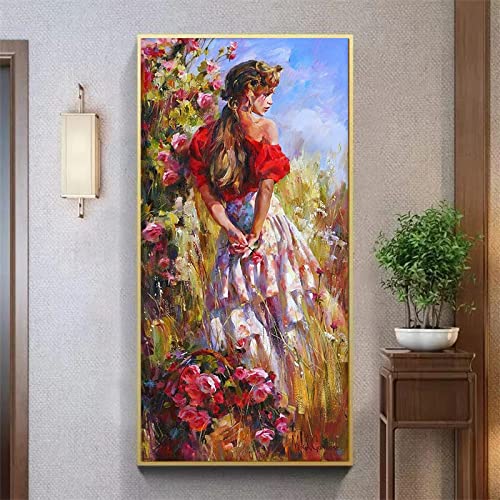 Toile Peinture Murale Portrait de Femme Moderne Sexy 90x180cm Décoration Salon