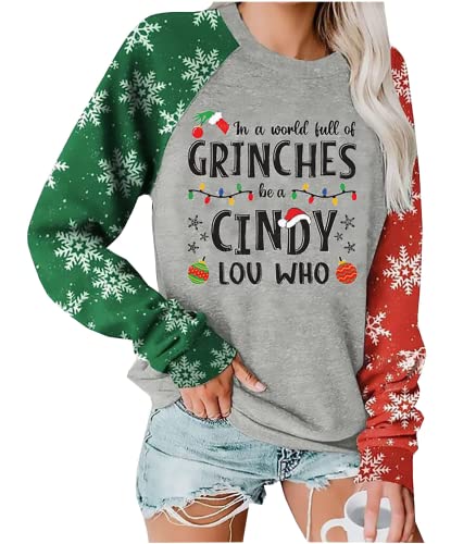 In A World Full Of Grinches Be A Cindy Lou Who Cindy Lou Who Tee Tops Sweater Vintage Design