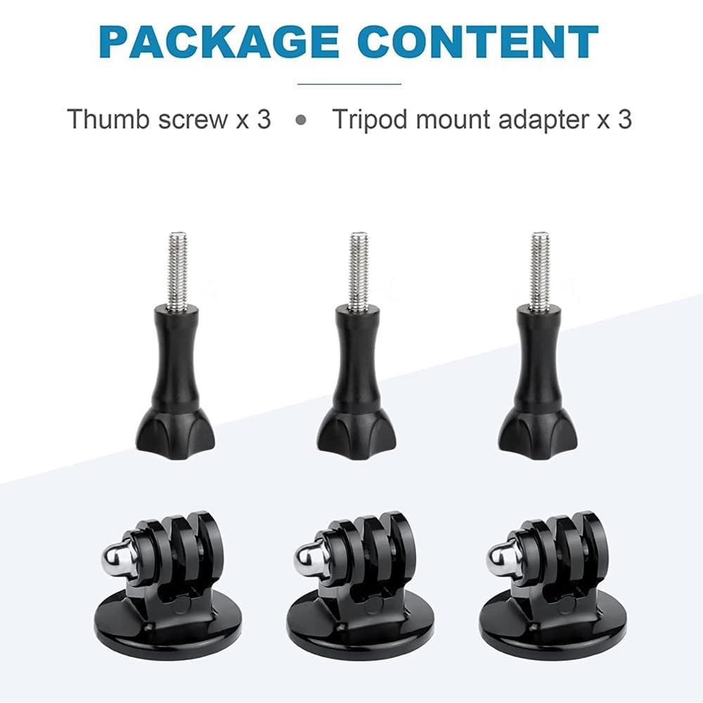 Action Pro Tripod Adapter Mount and Screw Kit Accessories | Compatible with GoPro Hero 13 12 11 10 9 8 7 6 5 4 3 3 Plus and Action Cameras | Durable, Lightweight Mount Kit 4