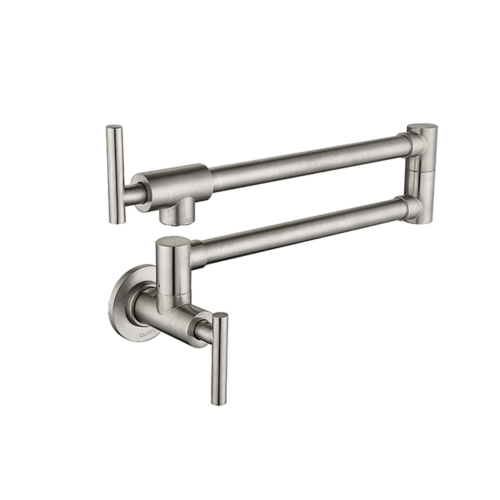 Robinet mural laiton brossé pliable et extensible pour cuisine