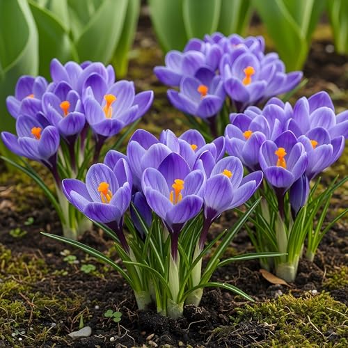 GreenboutiQ - Bulbes de Fleurs - Crocus Blue - Couleur Bleue - 30 pièces - Taille des bulbes 7/8 - Pack XXL