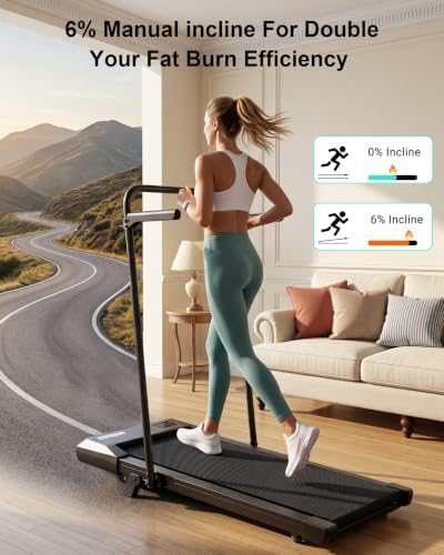 Image of Superun Walking Pad with 6% Incline, Under Desk Treadmill for Home Office, 3 in 1 Portable Walking pad Treadmill with Remote Control, 2.5HP Quiet Mini Treadmills, 300 lbs Capacity, Luxury Black