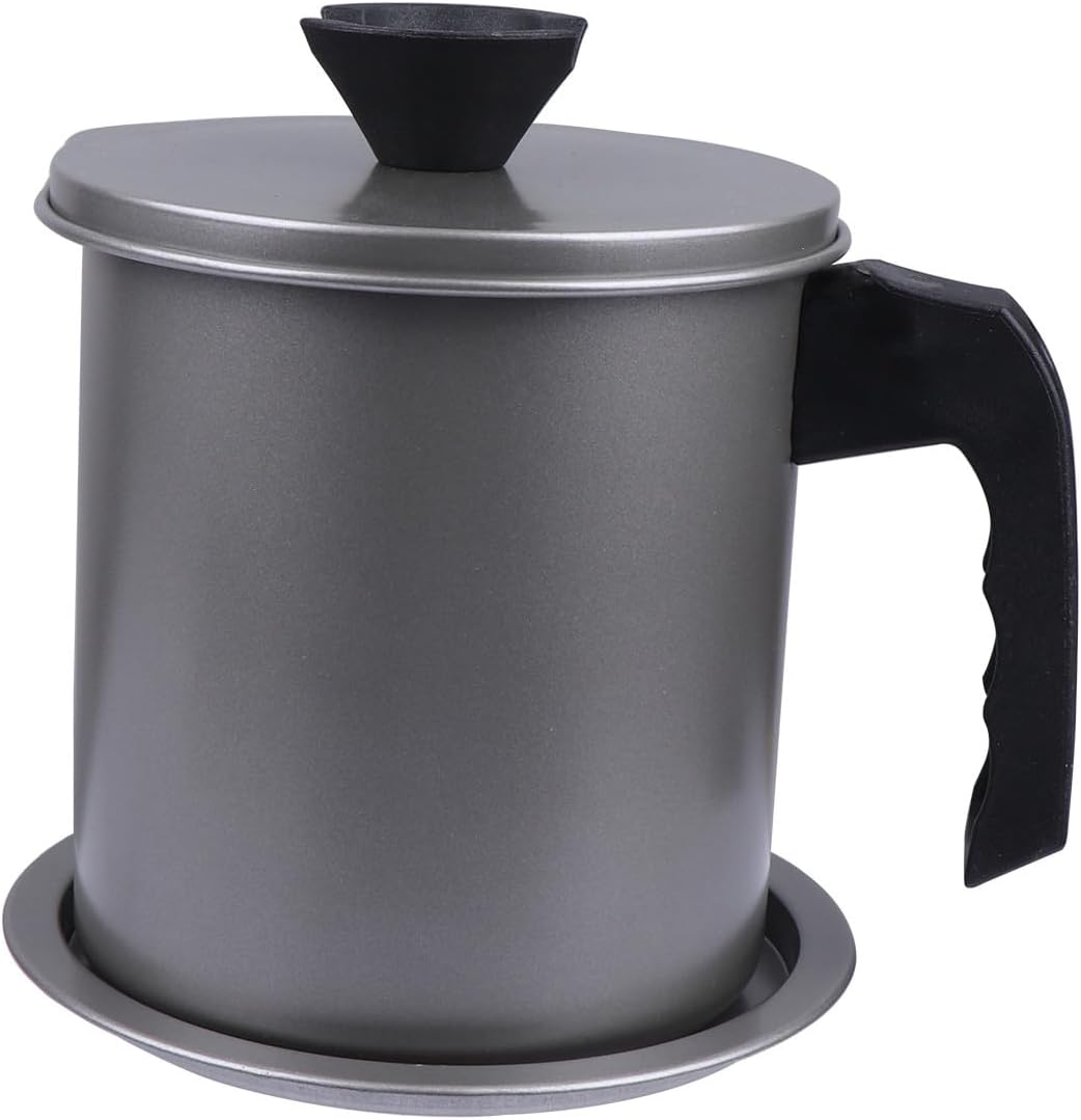 Stainless Steel Oil Filter Pot, Grease Storage Can for Kitchen Use