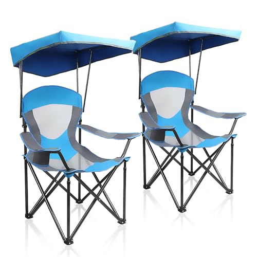 ALPHA CAMP 2PC Heavy Duty Canopy Lounge Chair Sunshade Hiking