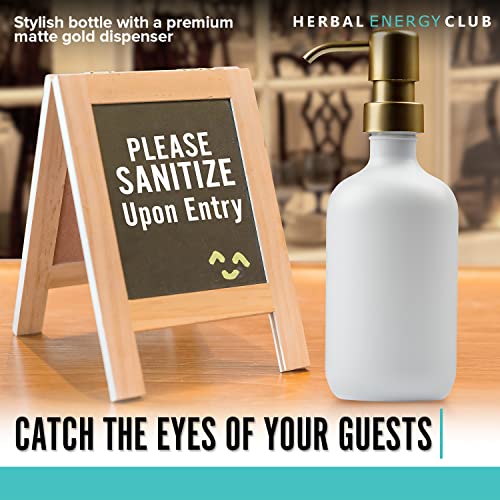 2 Pack Premium Gold Soap Dispenser Multi-Purpose Refillable Plastic Pump Bottles W/ Matte Black Dispenser W/ Stainless Steel Funnel | Kitchen Decor | Bathroom Decor | Hand Sanitizer Dispenser (500Ml) #TOP6