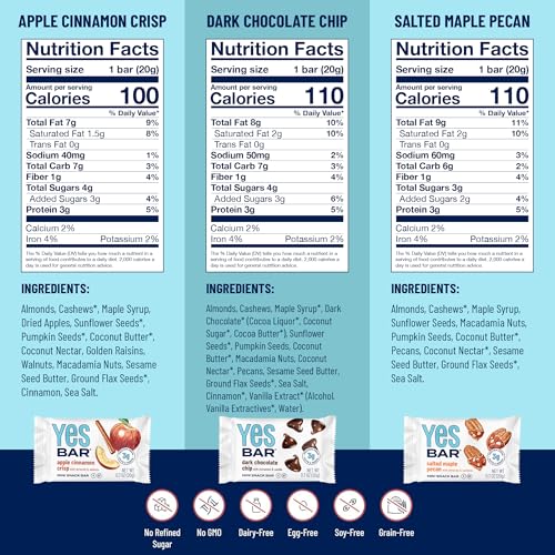 Image of YES Nut Bars - Healthy Snack Bar (Minis Variety Pack, Minis 30 count)