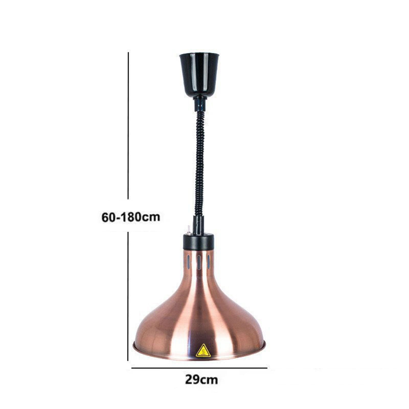 Lámpara Calentadora de Comida Ajustable con Bombilla 250W para Buffet Restaurante O Hogar Material de Hierro Resistente Adecuada para Cocina Hotel, Bronce, Individual