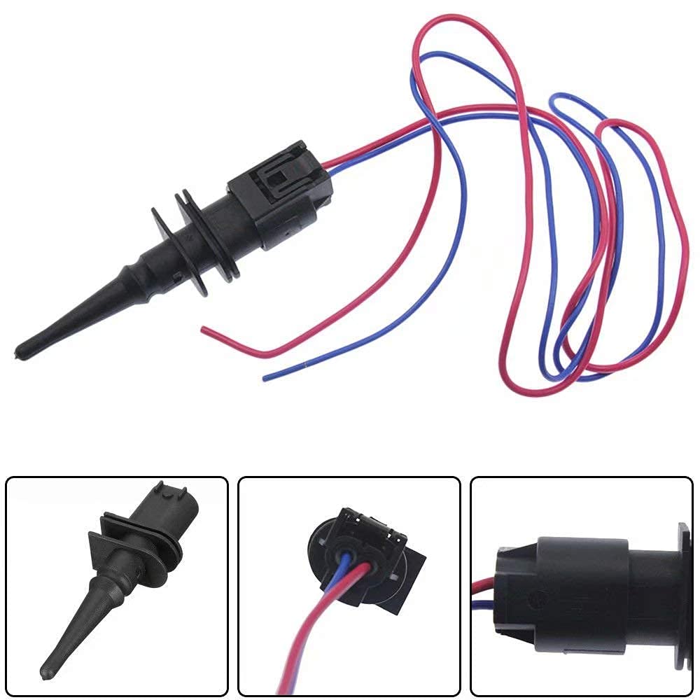 Paddsun Outside Ambient Air Temperature Temp Sensor w/Plug Wire Connector Pigtail for Replaces 65816905133 65816905050 Mini
