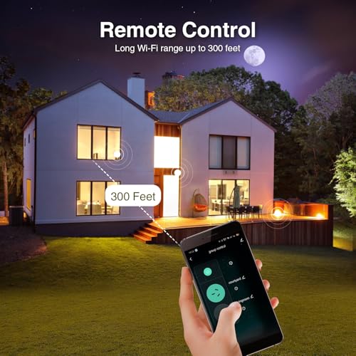 Image of GHome Smart Outdoor Smart Plug, Smart Home Wi-Fi Outlet with 2 Sockets, IP64 Weather Resistance, Compatible with Alexa, Google Home & SmartThings, No Hub Required