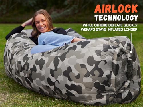 WEKAPO-Inflatable-Lounger-Air-Sofa-Hammock-PortableWater-Proof-Anti-Air-Leaking-Design-Ideal-Couch-for-Backyard-Lakeside-Beach-Traveling-Camping-Picnics-Music-Festivals-Camouflage