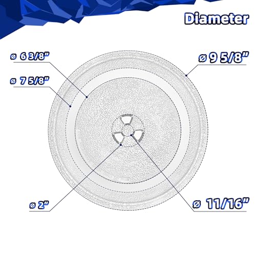 Image of 9.6 Inch Microwave Glass Plate - Durable Replacement Microwave Glass Plate for Small & Retro Microwaves (0.7 Cu Ft, 700W), Good Price Quick Fix