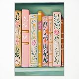Wodkodnxy Books Canvas Wall Art, Pastel Pink Book Stack Poster, Floral Books Bookshelf Wall Print, Books and Flowers Picture Painting, Book Lover Bookish Art, Library Nook Wall Decor 8x12in Unframed