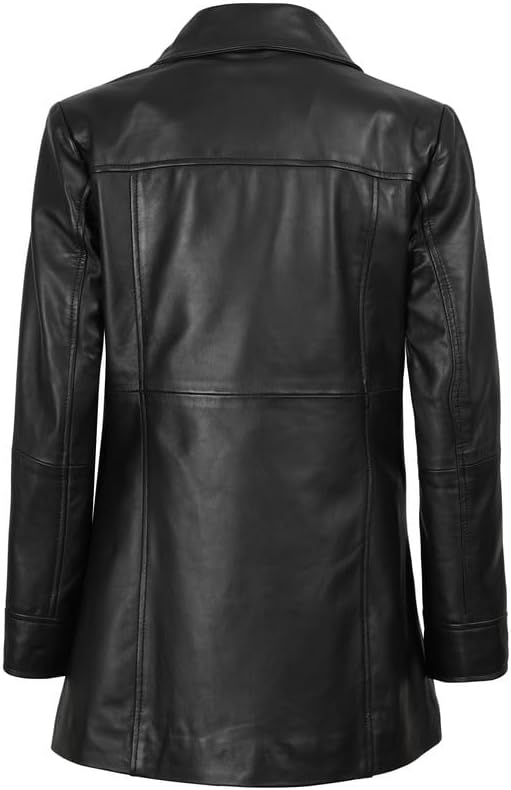 Blingsoul Womens Leather Jacket - Vintage Style Long Leather Jacket Women - Image 5