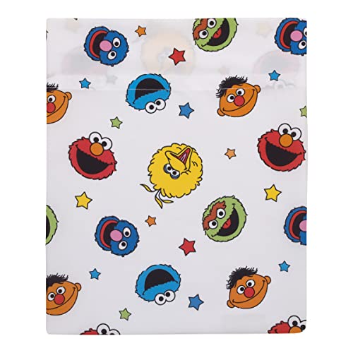 Image of Sesame Street Come and Play, Elmo, Big Bird, Cookie Monster, Grover, and Oscar The Grouch 4 Piece Toddler Bed Set - Comforter, Fitted Bottom Sheet, Flat Top Sheet, and Reversible Pillowcase