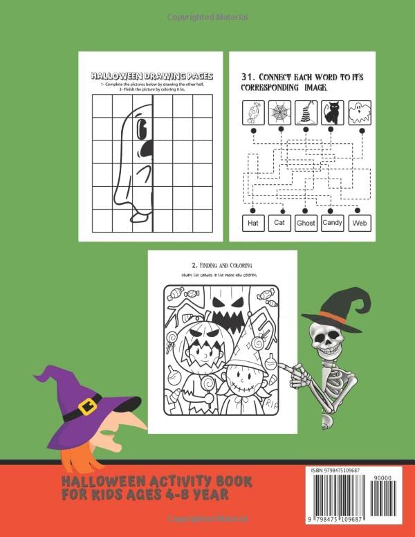 Halloween Activity Book for Kids Ages 4-8 year: A fun worksheet over 40 activities I all ages 3-5, 4-6, 6- 8 I Fox Themed ~ Word Search, Dot to Dot, ... … & More ~ Gift for ... and Elementary School image 3