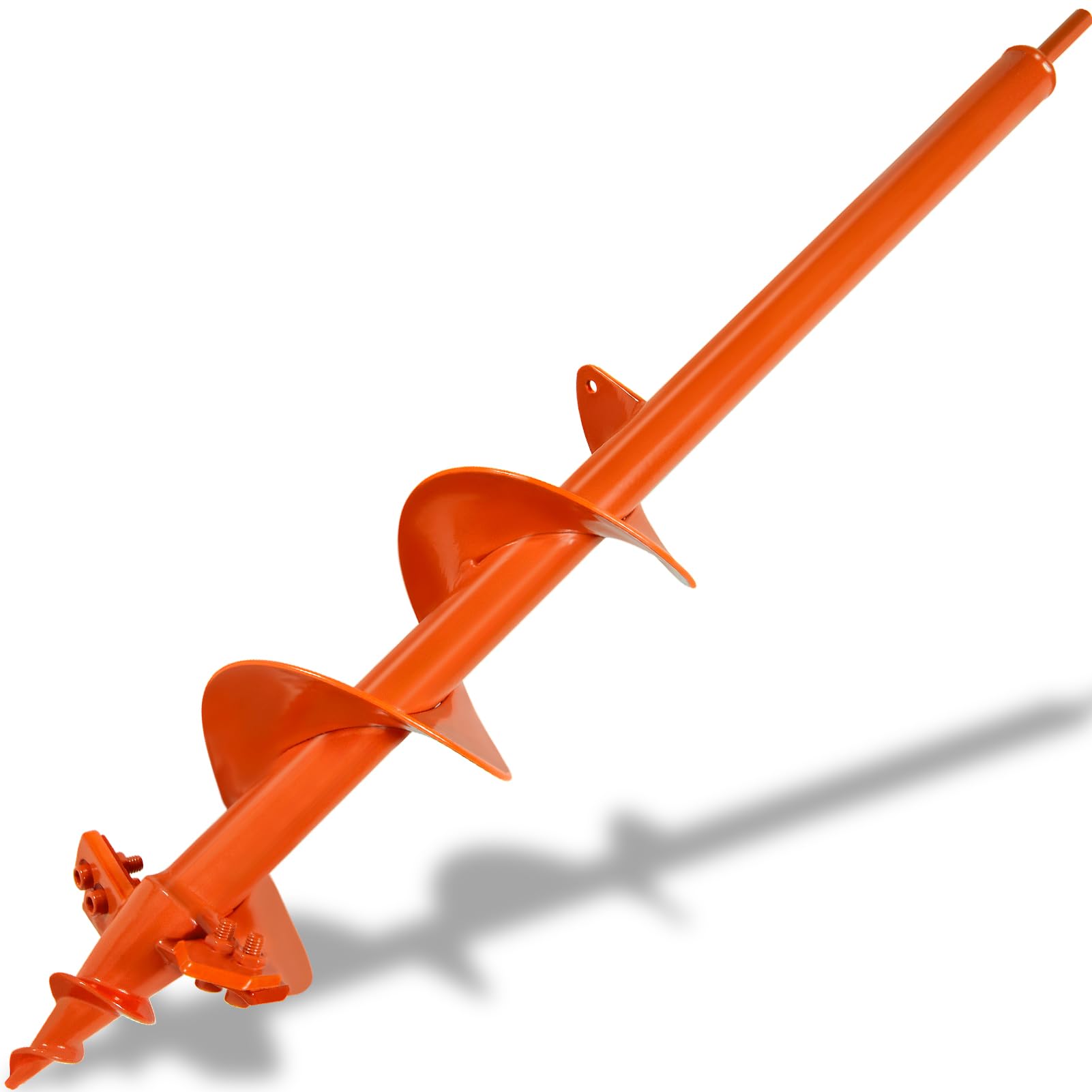 ?4"x24" Auger Drill Bit for Planting – Heavy Duty Garden Auger Post Hole Digger with Spiral Double Blade & 3/8" Hex Drive for Fast Hole Drilling