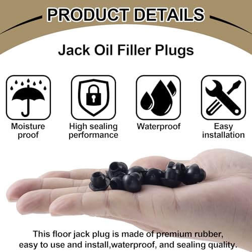 Image of 16pcs Hydraulic Jack Oil Filler Plug, Conical Floor Jack Plug, Universal Bottle Jack Accessories, Rubber Jack Filler Bung for Oil Reservoir Filler Hole