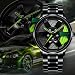 Imagen de Ghzste Reloj deportivo para hombre Reloj de carreras Rueda de borde de rueda de coche giratoria Diseño de cubo de rueda Reloj deportivo Acero inoxidable Reloj impermeable