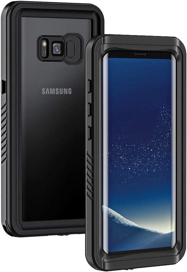 Lanhiem for Samsung Galaxy S8 Case, IP68 Waterproof Dustproof Case with Built-in Screen Protector, Rugged Full Body Shockproof Protective Phone Cover for Galaxy S8 (Black)