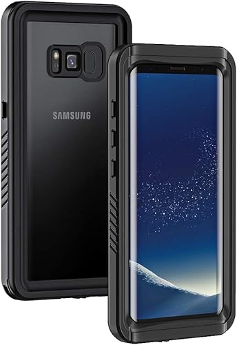 Lanhiem Funda para Samsung Galaxy S8, funda impermeable IP68, a prueba de polvo, a prueba de golpes, con protector de pantalla integrado, cubierta