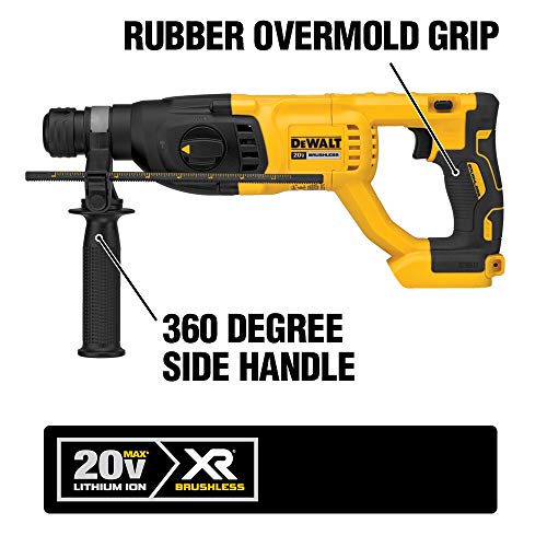 DEWALT 20V MAX XR Rotary Hammer Drill, D-Handle, 1-Inch, Tool Only (DCH133B)