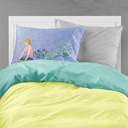 Caroline's Treasures 8347PILLOWCASE Merman Fabric Standard Pillowcase Lightweight Super Soft Easy Care Decorative Artwork Pillowcase, Standard image 4