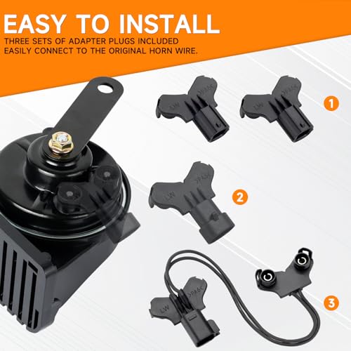 Image of Auto Horn Suitable for Chevy /GMC /Ford 12V Car Horns Loud with Protective Grill Dual-Tone Electric Snail Horn Waterproof and Dustproof