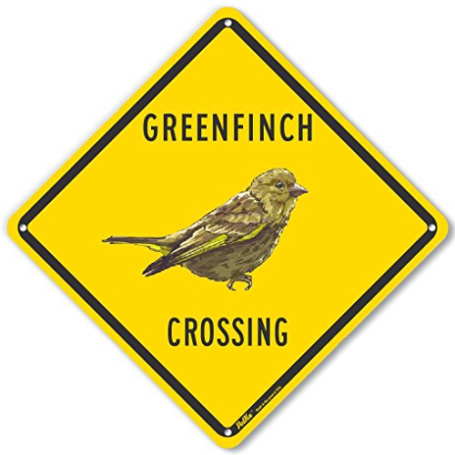 Panneau en aluminium Greenfinch Crossing 25,4x25,4 cm jaune pour signalisation