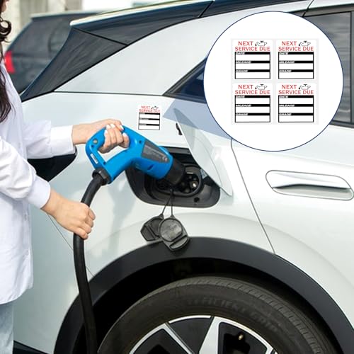Image of Hpmjz 120 Pcs Oil Change Stickers Service Reminder Labels Oil Change Reminder Sticker for Windshield No Residue Clear Next Service Due Maintenance Service Label for Car Auto Vehicle Window 2x2 Inch