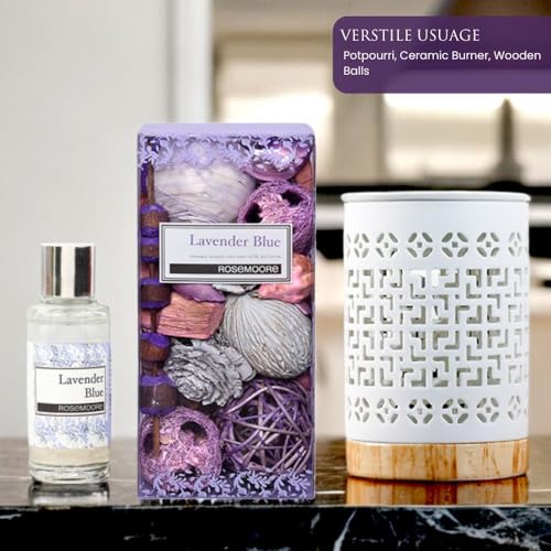 Image of Rosemoore Pure Scented Oil Lavender Blue 15ml Each (Pack of 2) - Can Be Used in Oil Burner, Electric Diffuser & Potpourri