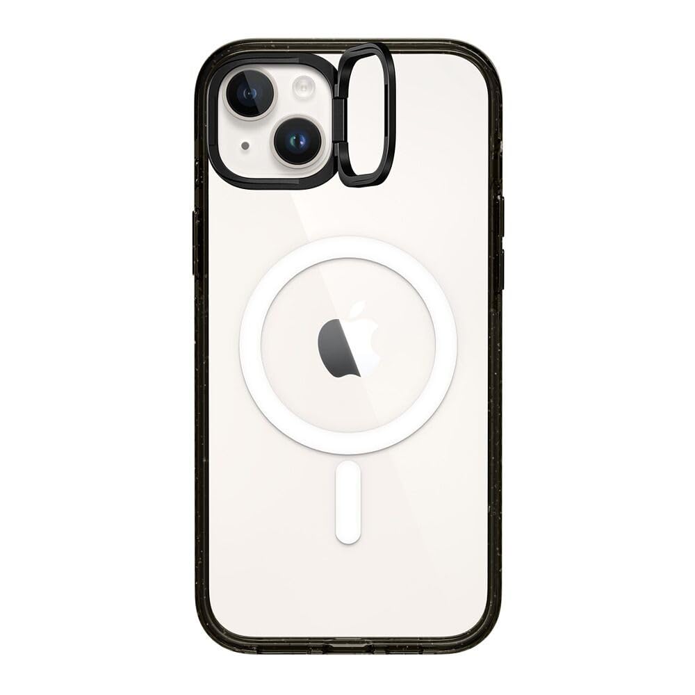 Coque iPhone 15 Plus CASETiFY noire transparente avec anneau de support MagSafe