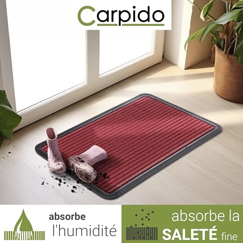 Tapis de propreté pour marches extérieures et entrée à lignes rouges