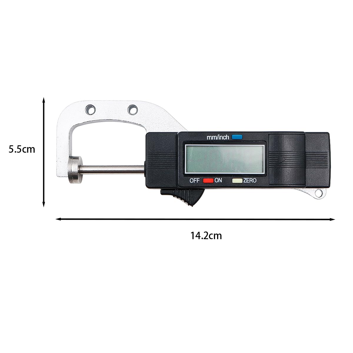 POFET Jauge d'épaisseur numérique, pied à coulisse de jauge d'épaisseur portable 0-25 mm, échelle de mesure de diamètre de type horizontal