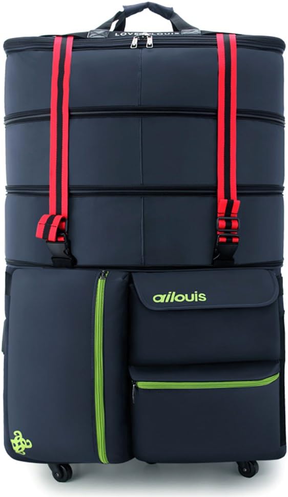 ailouis 36 Inch Expandable Extra Large Wheeled Travel Duffel Luggage Bag (Blue)