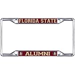 Elite Fan Shop Florida State Seminoles License Plate Frame Alumni - Silver